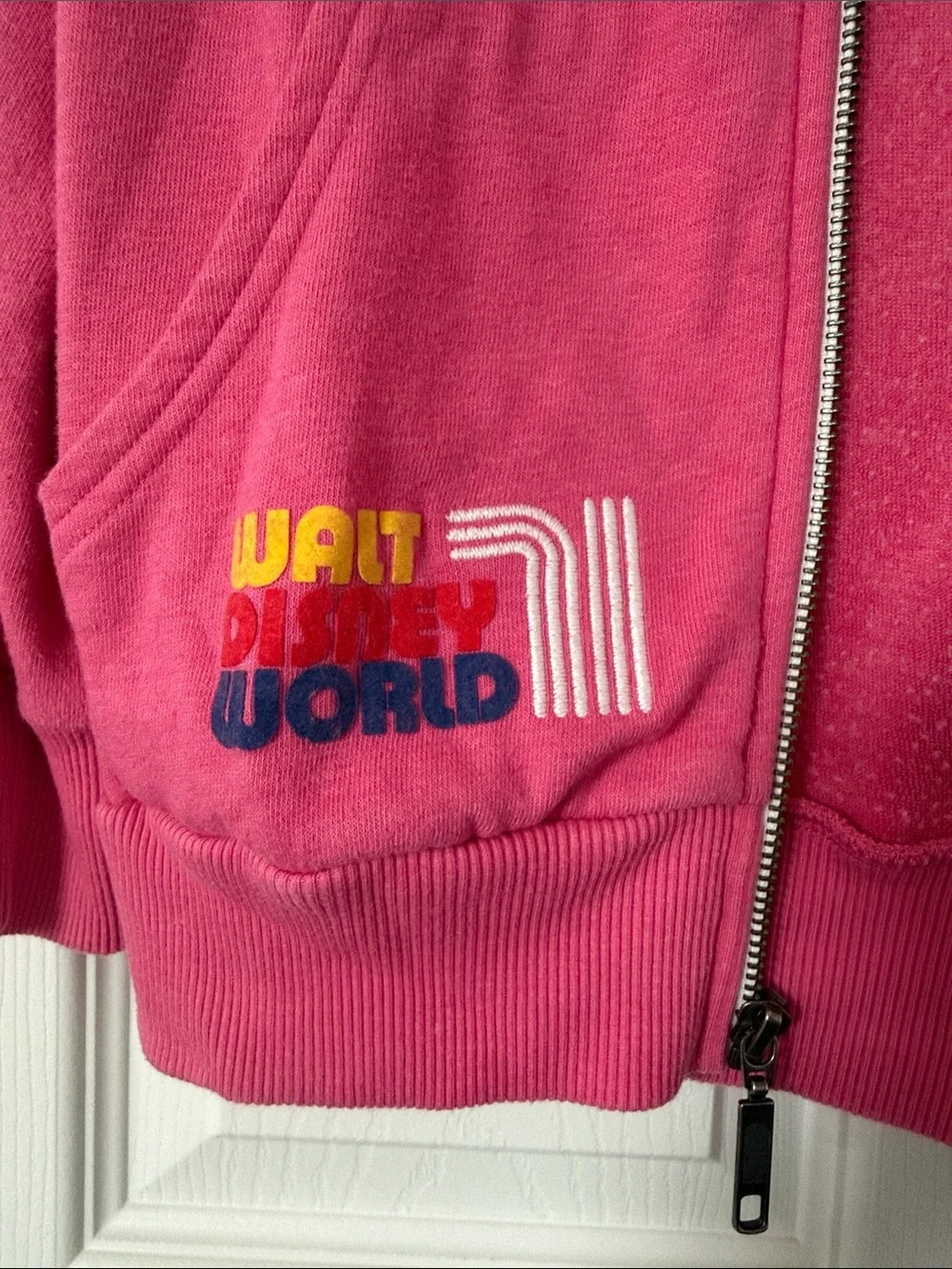 Disney Pink Mickey Mouse Zip Hoodie with Rainbow Stripes - Picture 5 of 5